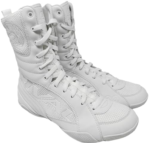RIVAL Boxing RSX-Guerrero 3 High-Top Boxing Shoes, Old-School Design and Lightweight Construction, White, 9