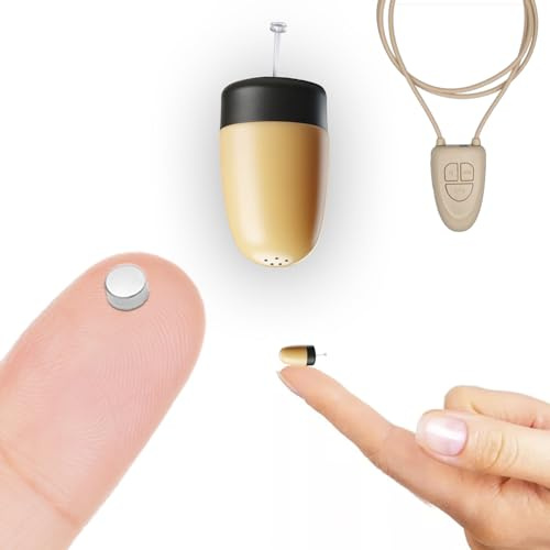 Pinganillosocultos Pinganillo Oculte Examens Micronano - Écouteur Espion Sans Fil pour Examen avec Collier V4 Bluetooth Microphone Intégré. (Supermini + Micronano + V4, Viande)