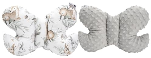 Medi Partners Baby huvudkudde fjäril 100% bomull plysch Minky barn nackstöd för bil barnvagn bil resa sömn nackkudde snooze-rulle