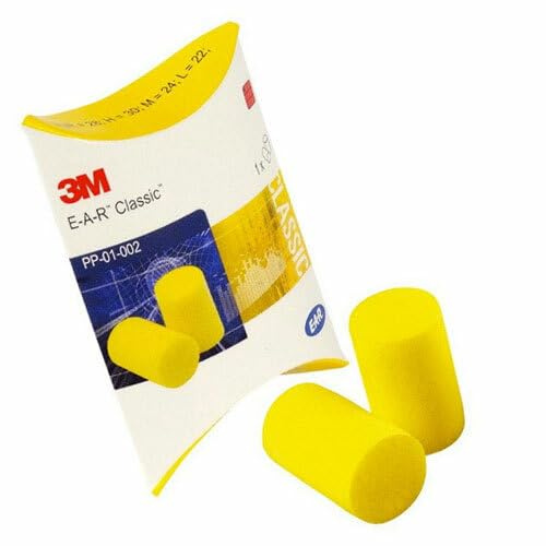 3M Ear Classic Foam Ear Plugs PP-01-002 | SNR 28dB Noise Reduction | Hygienic Pillow Pack | Factory Sealed | Pack Options: 10 or 20 Pairs (Yellow, 10 Pairs)