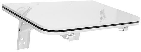 COOPHYA Multi-funktionale Wandmontage Klapptisch Platzsparender Wandtisch Esstisch Oder Schreibtisch Für Küche Und Schlafzimmer Weißes Marmor-Design