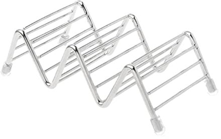 KAHDGSS Soporte para tacos de acero inoxidable de grado alimenticio con borde liso para rollitos de primavera, para empanadas, sándwiches, perros calientes, regalo