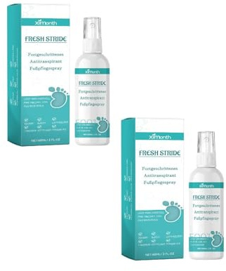 Fuß Deo Spray Gegen Schweißgeruch & Juckreiz, Frischespray 24H Langzeitwirkung, Für Männer & Frauen, 60ml (2PCS)