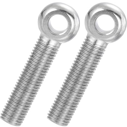 PATIKIL 2 Pcs Boulon à Œil M16x80mm Boulon à Œillet de Levage pour Balancement d'Épaule, Vis Filetage Complet en Acier Inoxydable 304, Filetage Métrique Trou Coulissant, Couleur Argentée