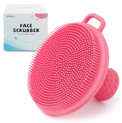 Ithyes Silikon Gesichtsreinigungsbürste, Gesichtsbürste für Männer, sanftes Peeling und Mitesserentfernung für Männer und Frauen, geeignet für empfindliche Haut, 1 Packung (Rosa)