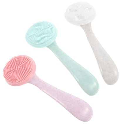 LOLIPPYY Manuelles Silikon Gesichtsbürsten für Gesichtsreinigung und Peeling 3 Stück zur Sanften Tiefenreinigung und Massage der Haut Zufällige Farbe Sicher für Empfindliche Haut