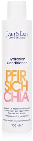 Jean & Len Conditioner Pfirsich & Chiasamen, vegan, 300 ml | Pflegt trockenes Haar mit pflanzlichem Glycerin, ohne Silikone & Parabene