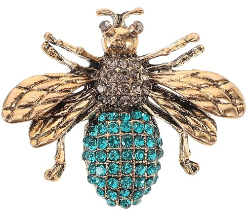 GLEAVI Spilla Donna Rétro a Forma di Ape Strass, Lega di Zinco Resistente, Facile da Appuntare, Accessorio Moda per Vestiti Eleganti