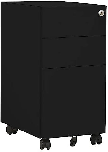 Genérico Armario archivador móvil Acero Negro 30x45x59 cm,Mobiliario,Armarios y Almacenamiento,Armarios archivadores,335984