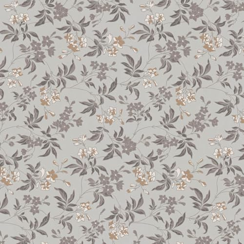 Profhome Retro Wallpaper 390632-GU Non Woven Wallpaper Grey Black Golden Brown White 0.53 m x 10.05 m / 5.33 sqm