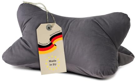 liebling Samt Lesekissen für Bett und Sofa, Bücherkissen, Lesehilfe, 40x25 cm, Leseknochen, Serie Nevada, 100% Polyester, waschbar, Anthrazit