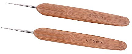 Dreadlock-Häkelnadel für Haare, Dreadlock-Nadeln, Dreadlocks, Häkelnadeln (1 Haken 0,5 mm + 1 Haken 0,75 mm)