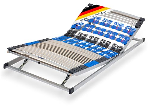 CubeSleep 7-zons ribbotten Plus KF tallrikfjäder/fjäderlister 100 x 200 cm | justerbar huvud- och fotdel | färdigmonterad | Tillverkad i Tyskland | GS-certifierad – testad säkerhet (100 x 200 cm)