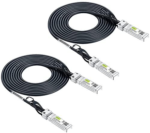 10Gtek [2 Stück] SFP+ DAC Twinax Kabel 3-Meter(9.8ft), 10G SFP+ to SFP+ Direct Attach Copper Passive Cable für Cisco SFP-H10GB-CU3M, Ubiquiti UniFi, TP-Link, Netgear, D-Link, Zyxel, Mikrotik and More
