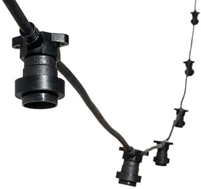 MU 5M Catena Luminosa Esterno LED Catenaria 10 Portalampada E27 Da 5 Metri Cavo Nero Prolungabile Fino a 1000W IP54 Outdoor Giardino Matrimonio|5 M, NERO [Classe efficenza energetica: A]