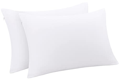 PiccoCasa Kissenbezug Bambus kopfkissenbezug 40x60cm kühlend Kissenbezüge 2er Set mit Reißverschluss atmungsaktiv Ultra weich Kühlkissen Schlafkissen Weiß 40x60cm