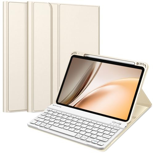 FINTIE Funda de Teclado para iPad Air de 11 Pulgadas M3 (2025) / M2 (2024), iPad Air de 5ª (2022) / 4ª generación de 10.9 Pulgadas, Funda de TPU Suave con Teclado Bluetooth Desmontable magnéticamente