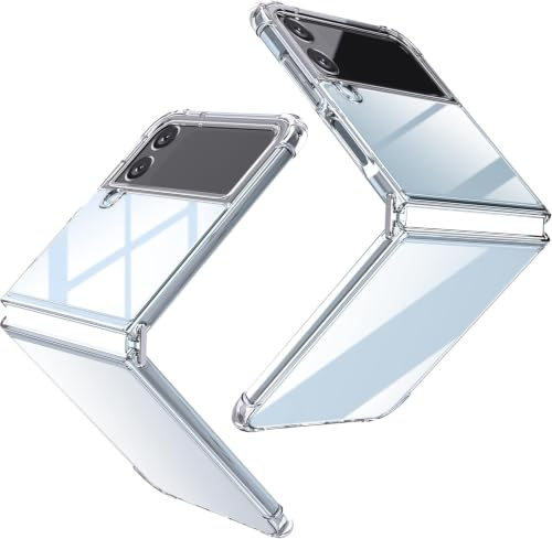 Natbok Klart fodral till Samsung Z Flip 4, ultratunt transparent icke-gulnande skydd, förstärkt hörnstötfångare stötsäker Samsung Z Flip 4 telefonfodral, metallkontakt vikbar bekväm, klar