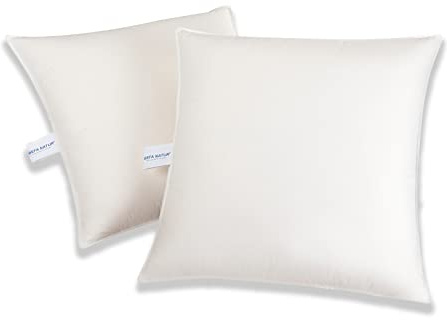 BEFA NATUR Sofakissen 50x50 cm (4 Stück) | Dekokissen, Zierkissen, Kissen aus 100% Federn | 505g Füllgewicht/STK | für Allergiker (NOMITE) | Tierwohl (DOWNPASS) | Oeko-TEX Klasse 1 | Made in Germany