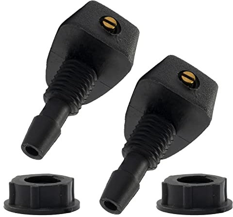 AERZETIX - C64595 - Set di 2 ugelli/spruzzatori universali per tergicristallo - in plastica - colore nero - parabrezza lavacristallo lavato visibilità auto vetri veicolo getto d'acqua