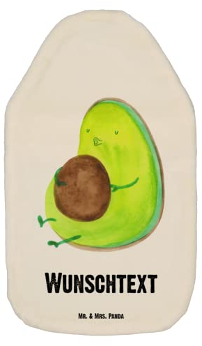 Mr. & Mrs. Panda Personalisierte Wärmflasche Avocado Pfeifen - Weiß