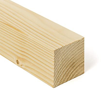 TWE Listelli Legno Massello Abete Alta Qualità x 1 Metro con Smusso su Spigoli Made in Italy Confezione da 1 pz (60x60) mm