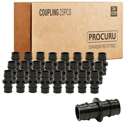 [25-Pack] PROCURU 1/2-Inch Coupling, Expansion PEX-A F1960 Plumbing Fitting, Certified Safe