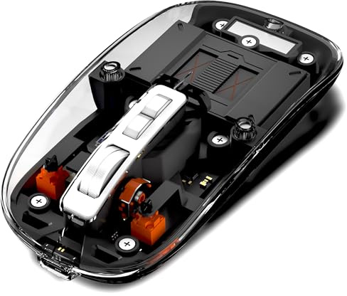 XtremeMac Souris sans Fil Transparente BT5.1/2.4G Souris Bluetooth Rechargeable Souris silencieuse pour Mac, iPad, MacBook, Ordinateur Portable, PC (Gris)