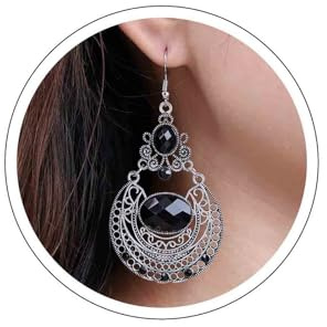Aneneiceera Vintage Rote Edelstein Ohrringe Oval Filigran Baumeln Ohrringe Retro Tribal Ohrringe Tropfen Rot Edelstein Ohrringe Schmuck Für Frauen Und Mädchen (rot)