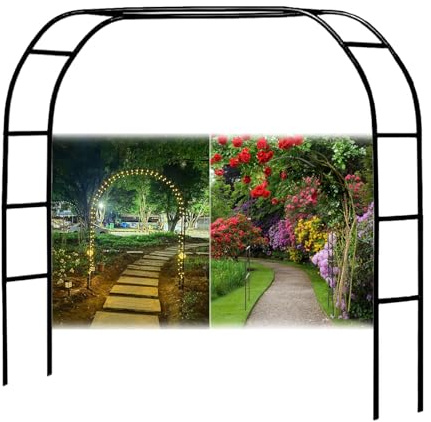 ArcoDe Rosas De Jardín Resistente, ArcoDe Boda Fiesta Pérgola Cenador Decoración, Con Base, Para Plantas Trepadoras Ayuda De Escalada Globo Rosas Flores, Interiores Exteriores, Césped, Patio