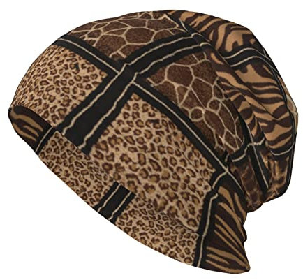 KWQDOZF Wild Zoo Blaue Blume Winter Beanie Hüte für Männer Frauen Erwachsene Warme Gemütliche Mütze Strickmütze Kopfbedeckung Geschenk Großhandel