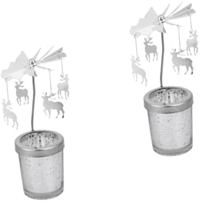 Ciieeo 2stücke Deer Pendant Kerzenhalter Romantischer Rotierender Kerzenständer Für Stilvolle Tischdekoration Für Weihnachten Und Besondere Anlässe Chic Desktop Adornment