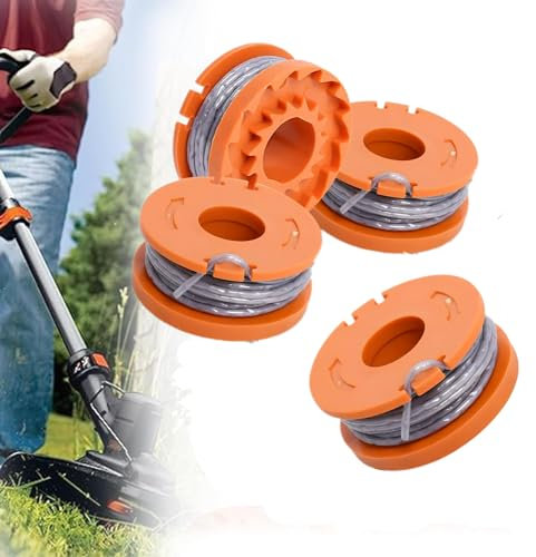 SUJAHHUJIQ 4 Pack Strimmer Spool Compatible With Mac Allister MGTP 18 Li Trimmer Line, 1.6mm 10ft Autofeed WX150 Spool and Line Replacement for Macallister Strimmer Wire