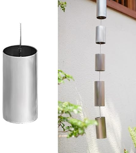 Blazea Regenablaufkette Regenketten aus Edelstahl, Dachrinnen-Downspout-Wasserumlenker, Silberne Regenkettenbecher für Starken Regen, Draußen Hängende Ornament-Regenspiele (Size : 4m (13ft))