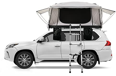 CRBUDY Hartschalen-Dachzelt für Camping, wasserdichtes Schiebedachzelt, Dachzelt LKW SUV Camping-Dachzelt mit Leiter und Solar-Notlicht für Overland-SUV, LKW, Vans