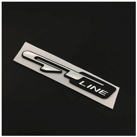 Aqxyju Etiqueta engomada del Emblema de la línea GT de Las Letras del Coche cromadas 3D Compatible con Ceed Picanto K5 Stonic Optima Sportage GT Line Insignia Accesorios de calcomanía(GT Line)