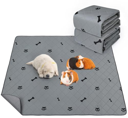 Saugfähige PIPI-Pads für Meerschweinchen, 2 Stück 60x120cm Waschbare PIPI Pads für Kaninchen, Wiederverwendbare PIPI Matten, Unterlagen für Hamster, Kaninchen, Hunde
