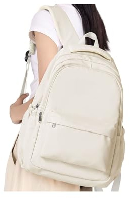 HYC00 Schulrucksack Teenager Mädchen Schultasche Jungen Leichte Schultaschen Mädchen College Backpack Schule Schulranzen Rucksack Damen Casual Travel Daypack School Backpack für Reisen,Beige
