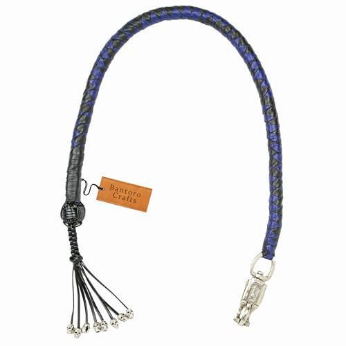 Bantoro Crafts Biker Whip 42 Motorcycle Get Back Whip – Lenker-Accessoire aus echtem Leder mit Schnellverschluss-Schnalle, gut sichtbares Biker-Zubehör