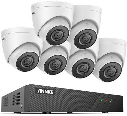ANNKE 8CH NVR CCTV Camera System Outdoor, 6X 3K/5MP Security PoE Camera with 100ft Night Vision, Human Vehicle Detection, Remote Access, 24/7 Recording, IP67 Waterproof (HDD Not Included)