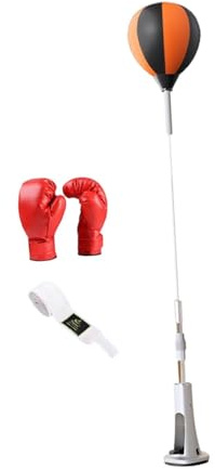F Fityle Boxing Reaction Ball Boxing Punching Bag, Punch Practice Improve Reaction Speed Boxing Speed Ball with Stand, for Exercise MMA, forAdults withGloves