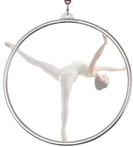 FFYUTING 85/90 cm Lyra Aerial Hoop Kit, Single Point Circus Aerial Equipment Yoga Hoop für Tanzstudio, Aerial Fitness, Maximale Belastung: 660 lbs