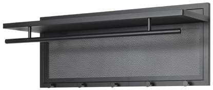 HAKU Wandgarderobe, schwarz, Metall - Maße: B 75 x H 30 x T 26 cm, Style: Modern