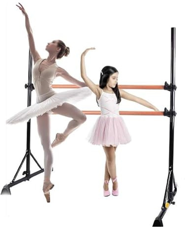 LIQONWAG Doppelte Ballettstange, Tragbare Freistehende Stretching-Tanzstange, Verstellbares Fitness-Barre-Trainingsgerät Für Das Training Im Heim-Fitnessstudio