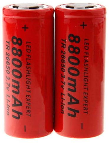 HUOYALU 3.7V 26650 8800mAh Batería de Iones de Litio Recargable, para Productos electrónicos de Bricolaje, Juguetes, iluminación, Equipo Bluetooth