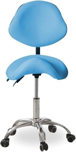 DZYHFCO Drehstuhl, ergonomischer Drehstuhl, professioneller Bürostuhl, Sattelhocker (blau)