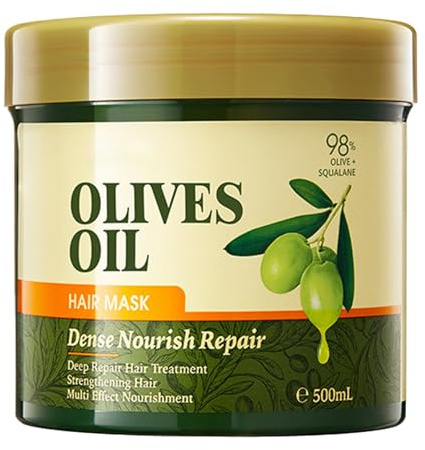 Olive Oil Fortifying Crème für Haare, Care Keratin Protect Haarmaske, Hair Mask, Tiefenreparatur Haarspülung, Verbessert Trockenes Haar, Macht es Geschmeidig und Glänzend, Für alle Haartypen Geeignet