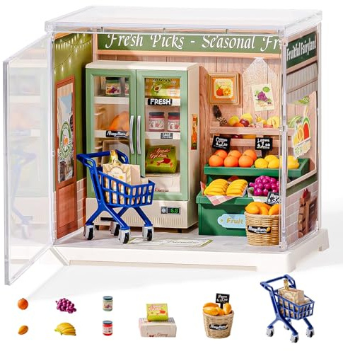 Rolife Super Creator DIY Miniaturhaus-Set Puppenhausdekoration, kleines Haus Weihnachts- und Geburtstagsgeschenk, Modellbausätze für Erwachsene zum Zusammenbauen (Natur-Energie-Früchte)