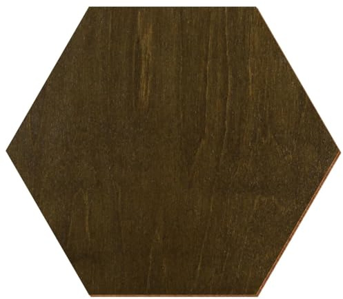 Bois hexagonal noisetier laqué des deux côtés 3 à 50 cm en contreplaqué de bouleau de 3 mm disponible individuellement ou en lot, dimensions : 34 cm, lot de 50