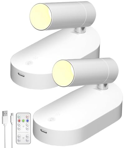 Lamptobe 12V LED Spot Leselicht mit Fernbedienung,2 Stück Wohnmobil,Wandleuchte Bettlampe mit Schalter Touch Dimmbar und Ladefunktion,3 Farbtemperatur Modi für Auto Wohnwagen Innenbeleuchtung
